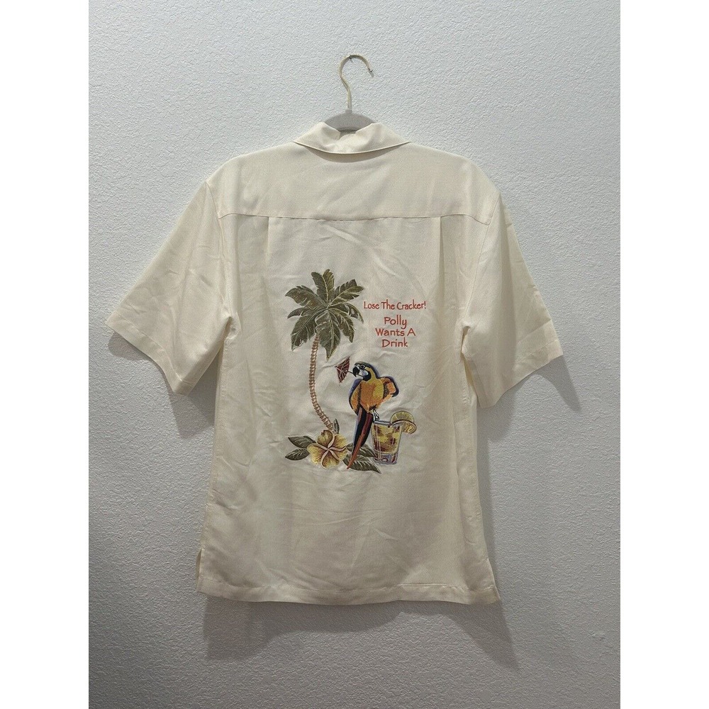 Mens Funny Caribbean Lose the Cracker Polly Wants a Drink Button Down Size S